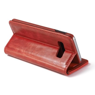 Samsung Galaxy S10e (G970) „CaseMe“ solīds atvēramais ādas sarkans maciņš - maks / Vacins.lv