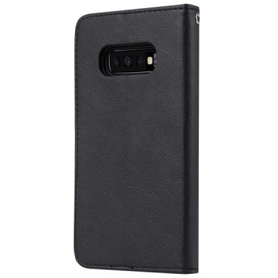 Samsung Galaxy S10e (G970) atvēramais ādas melns retro maciņš (maks) / Vacins.lv