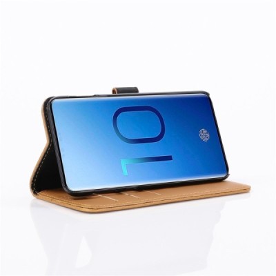 Samsung Galaxy S10e (G970) atvēramais ādas gaiši brūns retro maciņš (maks) / Vacins.lv