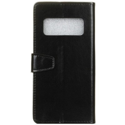 Samsung Galaxy S10e (G970) atvēramais ādas melns maciņš (maks) / Vacins.lv