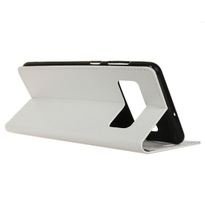 Samsung Galaxy S10e (G970) atverčiamas baltas odinis dėklas - piniginė / Priedai.lt