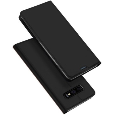 Samsung Galaxy S10e (G970) „Dux Ducis“ Skin sērijas melns ādas atvērams maciņš / Vacins.lv