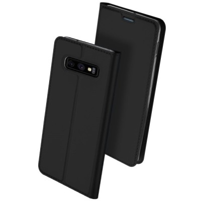 Samsung Galaxy S10e (G970) „Dux Ducis“ Skin sērijas melns ādas atvērams maciņš / Vacins.lv