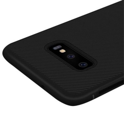 Samsung Galaxy S10e (G970) „Lenuo“ cieta silikona (TPU) melns apvalks / vacins.lv