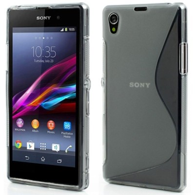 Sony Xperia Z1 (Honami, C6903, C6902) „S-Line“ kieto silikono TPU skaidrus, pilkas dėklas - nugarėlė / Priedai.lt