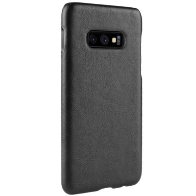 „Litchi“ Skin Leather Samsung Galaxy S10e (G970) melns apvalks / vacins.lv