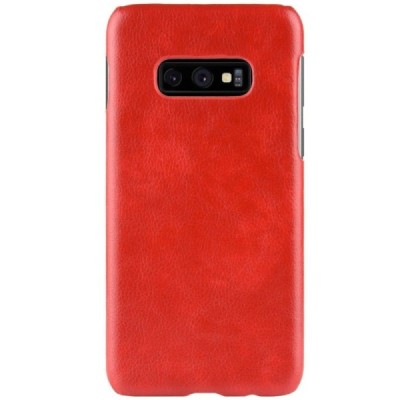 „Litchi“ Skin Leather Samsung Galaxy S10e (G970) sarkans apvalks / vacins.lv