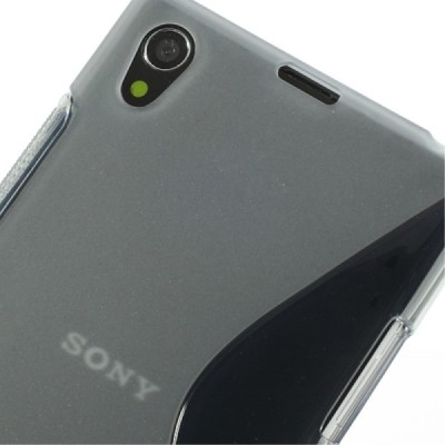 Sony Xperia Z1 (Honami, C6903, C6902) „S-Line“ kieto silikono TPU skaidrus, pilkas dėklas - nugarėlė / Priedai.lt