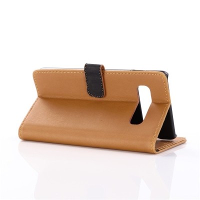 Samsung Galaxy S10+ (G975) atvēramais ādas gaiši brūns retro maciņš (maks) / Vacins.lv