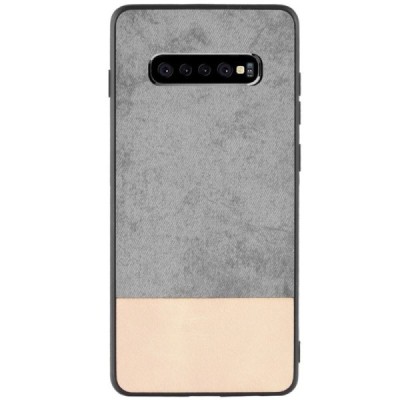 „Bi-Color“ Splicing Samsung Galaxy S10+ (G975) smėlio spalvos, pilkas odinis dėklas / Priedai.lt