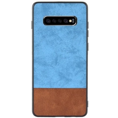 „Bi-Color“ Splicing Samsung Galaxy S10+ (G975) rudas, mėlynas odinis dėklas / Priedai.lt