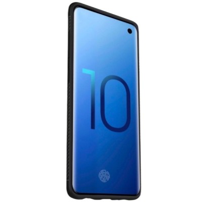 Samsung Galaxy S10+ (G975) „Lenuo“ cieta silikona (TPU) melns apvalks / vacins.lv