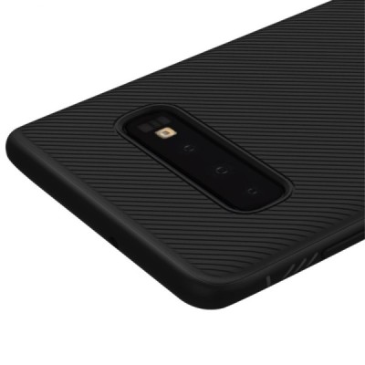 Samsung Galaxy S10+ (G975) „Lenuo“ cieta silikona (TPU) melns apvalks / vacins.lv