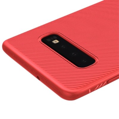 Samsung Galaxy S10+ (G975) „Lenuo“ cieta silikona (TPU) sarkans apvalks / vacins.lv