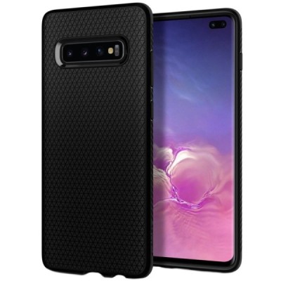 „Spigen“ Liquid Air Samsung Galaxy S10+ (G975) juodas kieto silikono dėklas / Priedai.lt