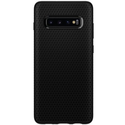 „Spigen“ Liquid Air Samsung Galaxy S10+ (G975) juodas kieto silikono dėklas / Priedai.lt