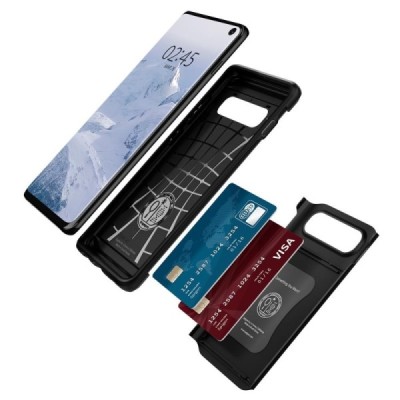 Samsung Galaxy S10 (G973) „Spigen“ Slim Armor CS melns silikons apvalks / vacins.lv