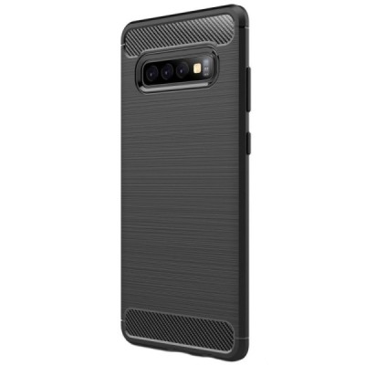 Samsung Galaxy S10+ (G975) „Carbon“ kieto silikono TPU juodas dėklas - nugarėlė / Priedai.lt