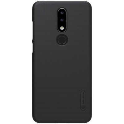 Nokia 5.1 Plus (2018) Nillkin Frosted Shield melns plastmasas apvalks + ekrāna aizsargplēve / Vacins.lv