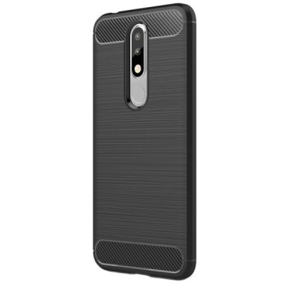 Nokia 5.1 Plus (2018) „Carbon“ cieta silikona (TPU) melns apvalks / vacins.lv