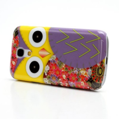 Samsung Galaxy S4 Mini dėklas - Pelėdžiukas, violetinis / Priedai.lt