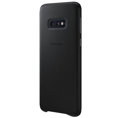 Samsung Galaxy S10e (G970) Leather Cover melns ādas apvalks / Vacins.lv