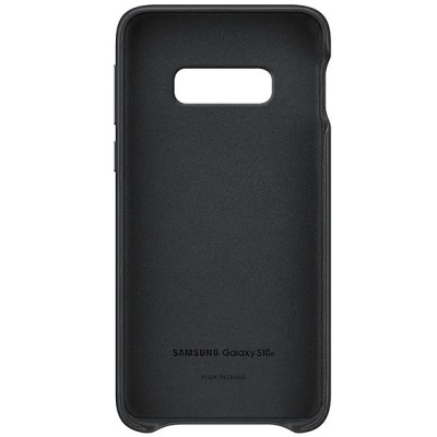 Samsung Galaxy S10e (G970) Leather Cover melns ādas apvalks / Vacins.lv