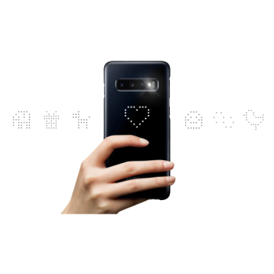 Samsung Galaxy S10+ (G975) Led Cover juodas plastikinis dėklas / Priedai.lt