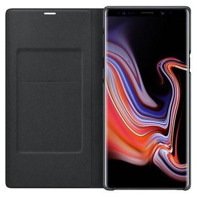 Samsung Galaxy Note 9 (N960F) oficiāls Led View Cover atvērams melns ādas maciņš (maks) / Vacins.lv