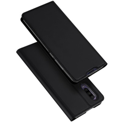 „Dux Ducis“ Skin serijos Huawei P30 juodas odinis atverčiamas dėklas / Priedai.lt