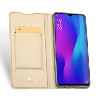 Huawei P30 „Dux Ducis“ Skin sērijas zelta ādas atvērams maciņš / Vacins.lv