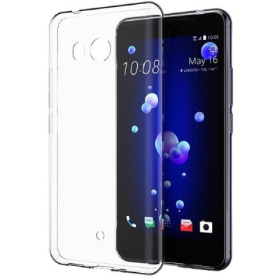 HTC U11 (U11 Dual) „Bullet“ skaidrus (permatomas) silikoninis TPU ploniausias pasaulyje bespalvis dėklas / Priedai.lt