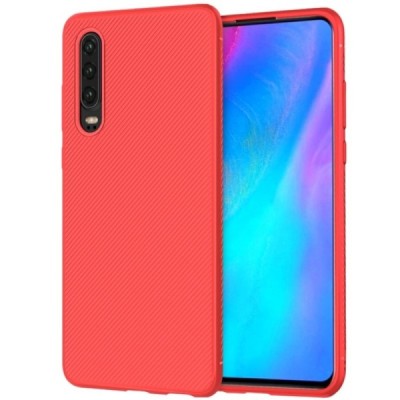 Huawei P30 „Lenuo“ cieta silikona (TPU) sarkans apvalks / vacins.lv