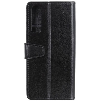 Huawei P30 atverčiamas juodas odinis dėklas, knygutė - piniginė / Priedai.lt