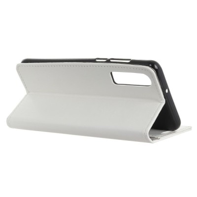 Huawei P30 atvēramais ādas balt maciņš, grāmata (maks) / Vacins.lv