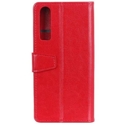 Huawei P30 atvēramais ādas sarkans maciņš, grāmata (maks) / Vacins.lv