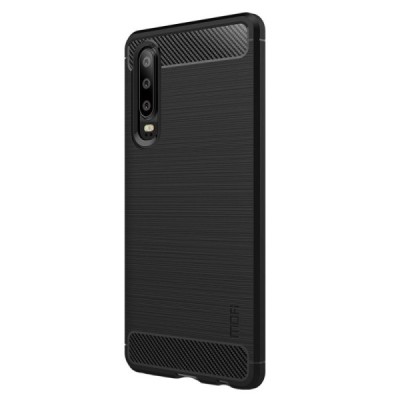 Huawei P30 „Mofi“ Carbon cieta silikona (TPU) melns apvalks | vacins.lv