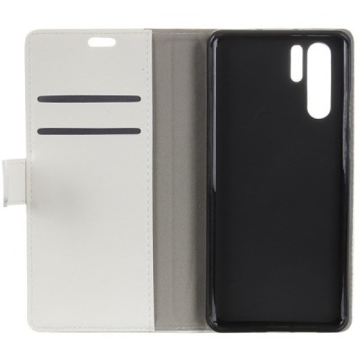 Huawei P30 Pro atvēramais ādas balts maciņš, grāmata (maks) / Vacins.lv