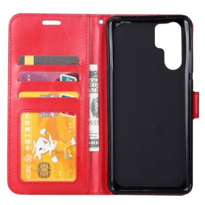 Huawei P30 Pro atvēramais ādas sarkans maciņš, grāmata (maks) / Vacins.lv