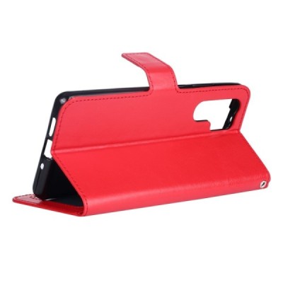 Huawei P30 Pro atvēramais ādas sarkans maciņš, grāmata (maks) / Vacins.lv