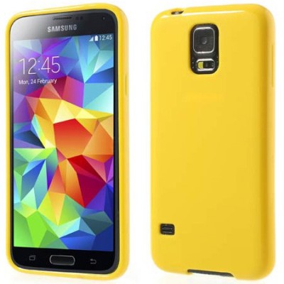 Samsung Galaxy S5 (S5 Neo) Jelly Case dzeltens cieta silikona (TPU) futrālis / Vacins.lv