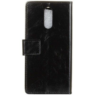 Nokia 3.1 Plus (2018) atvēramais ādas melns maciņš, grāmata (maks) / Vacins.lv