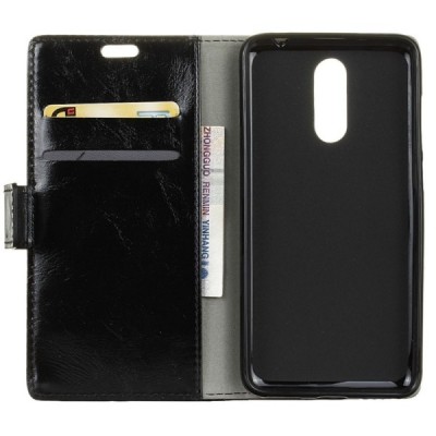 Nokia 3.1 Plus (2018) atvēramais ādas melns maciņš, grāmata (maks) / Vacins.lv