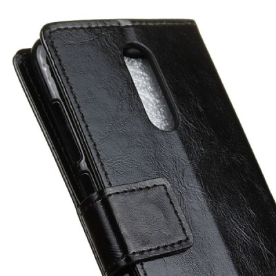 Nokia 3.1 Plus (2018) atvēramais ādas melns maciņš, grāmata (maks) / Vacins.lv