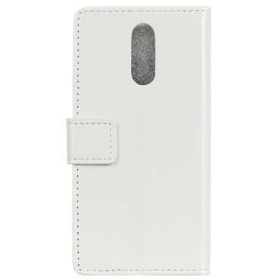 Nokia 3.1 Plus (2018) atvēramais ādas balts maciņš, grāmata (maks) / Vacins.lv