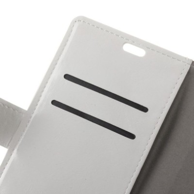 Nokia 3.1 Plus (2018) atvēramais ādas balts maciņš, grāmata (maks) / Vacins.lv