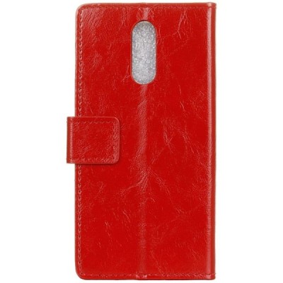 Nokia 3.1 Plus (2018) atvēramais ādas sarkans maciņš, grāmata (maks) / Vacins.lv