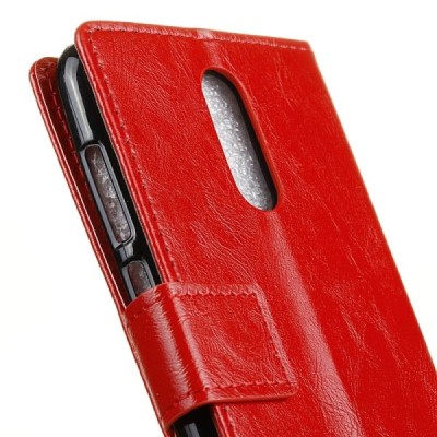 Nokia 3.1 Plus (2018) atvēramais ādas sarkans maciņš, grāmata (maks) / Vacins.lv