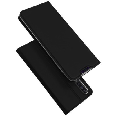 Samsung Galaxy A50 A505F (A50s A507F, A30s A307F) „Dux Ducis“ Skin sērijas melns ādas atvērams maciņš / Vacins.lv