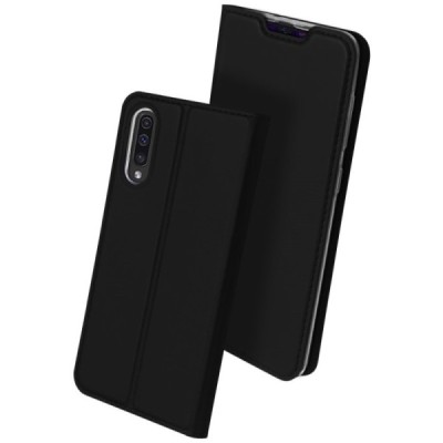 Samsung Galaxy A50 A505F (A50s A507F, A30s A307F) „Dux Ducis“ Skin sērijas melns ādas atvērams maciņš / Vacins.lv